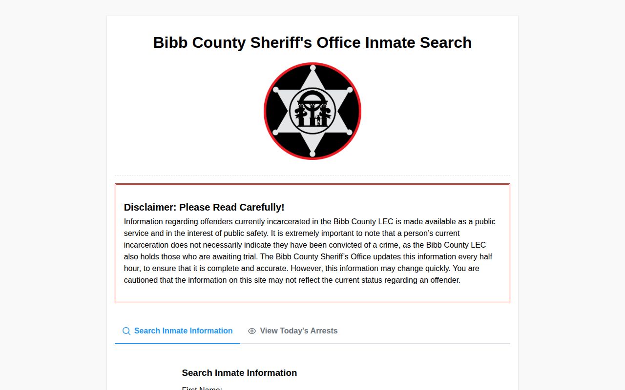 Bibb County released inmates current jail roster search