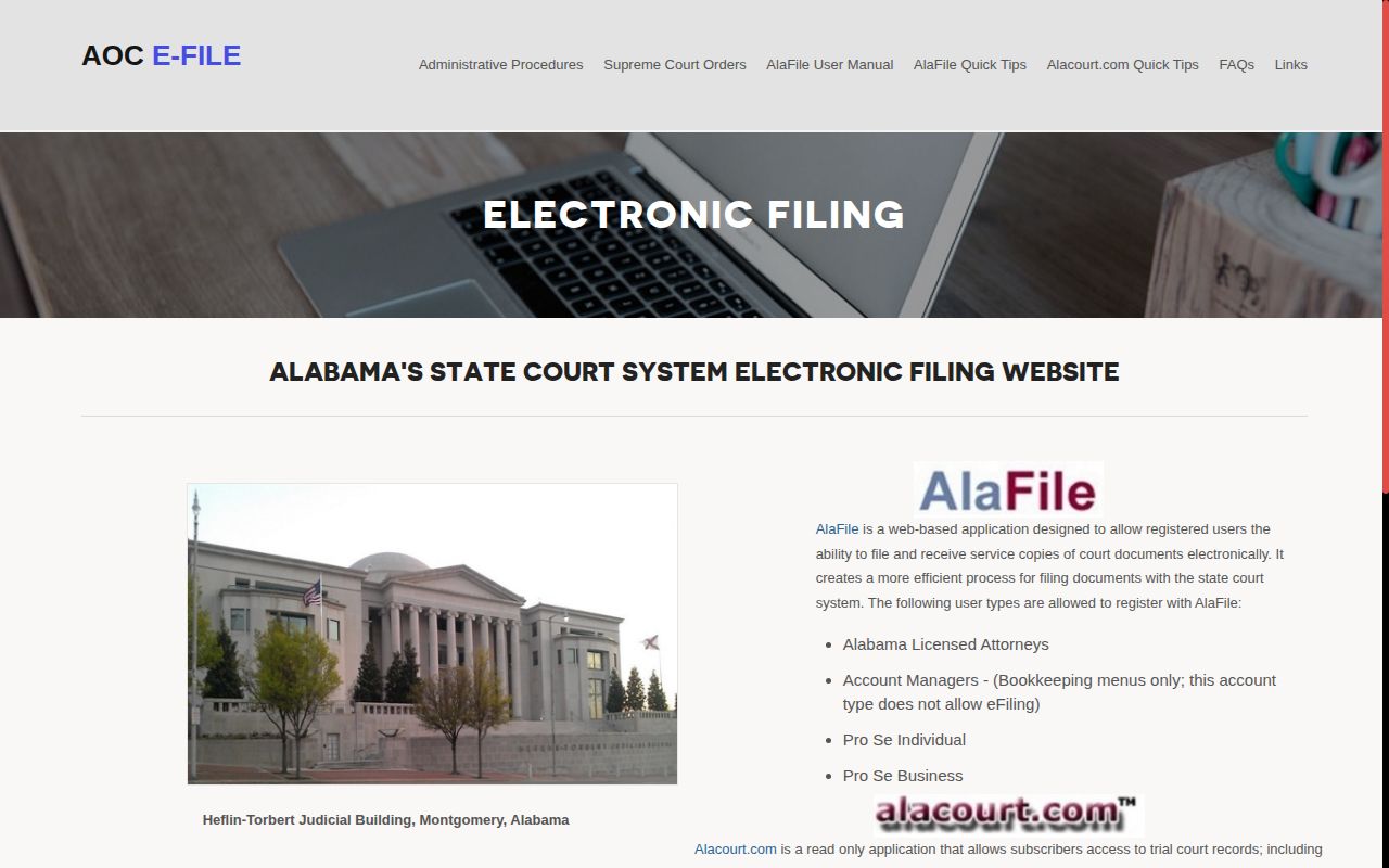 Bibb County 72 hour release court record access through Alabama Alacourt