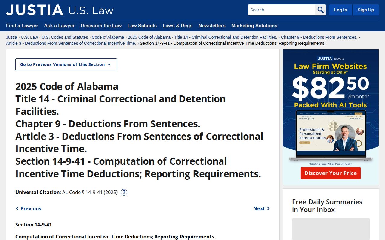 Bibb County projected release date Alabama correctional incentive time statute